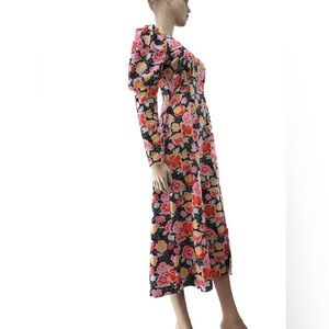 TOPSHOP Maxi floral print cutout open back dress